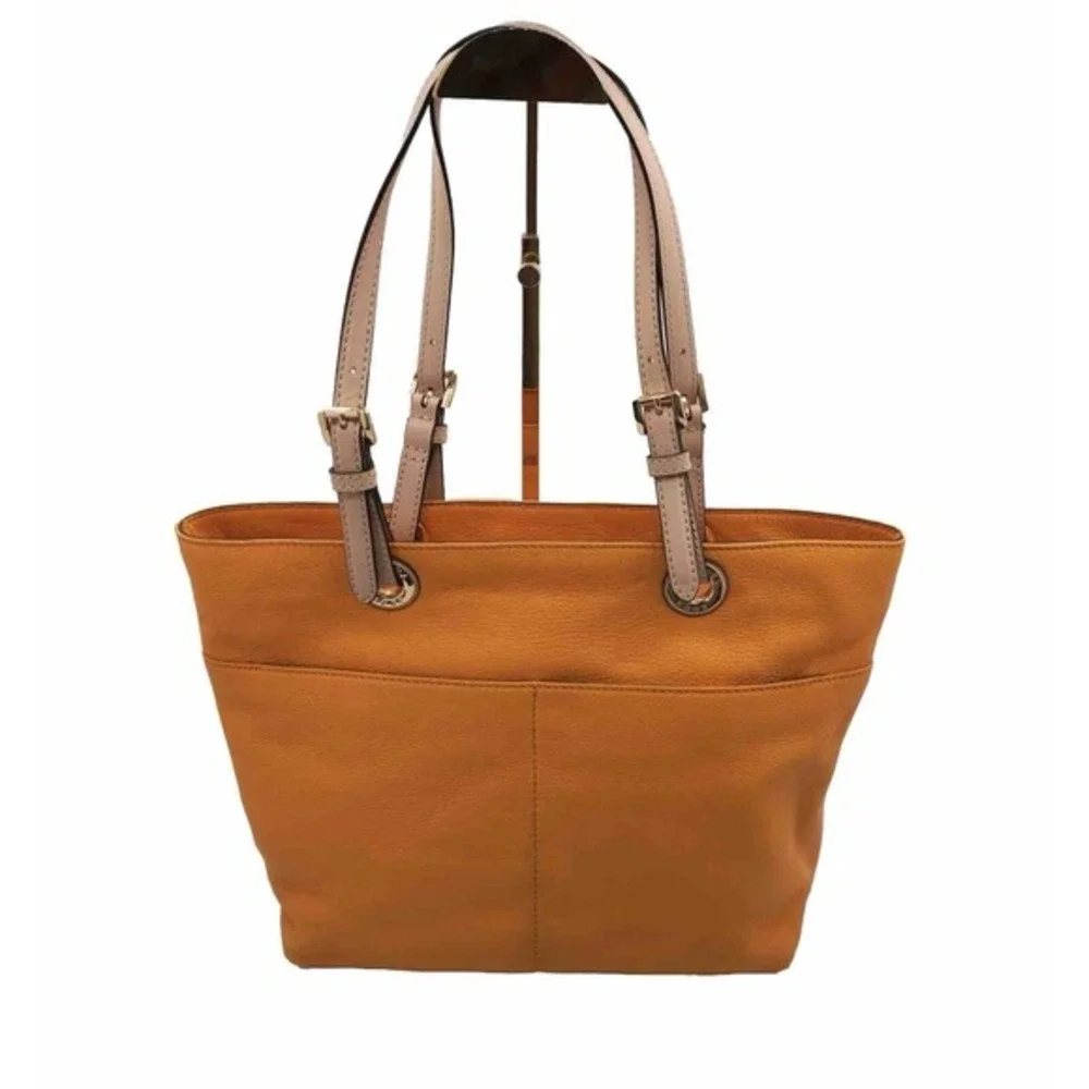 Michael Kors Bedford Mustard‎ Yellow Pebbled Leather Tote Gold Hardware 38-132